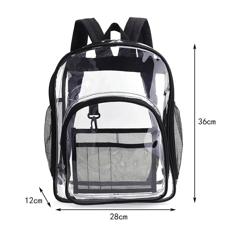 Pvc Solid Color Fashion Transparent Square Functional Backpack