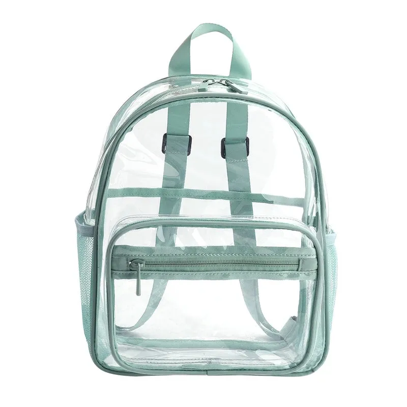 Pvc Solid Color Fashion Transparent Square Functional Backpack