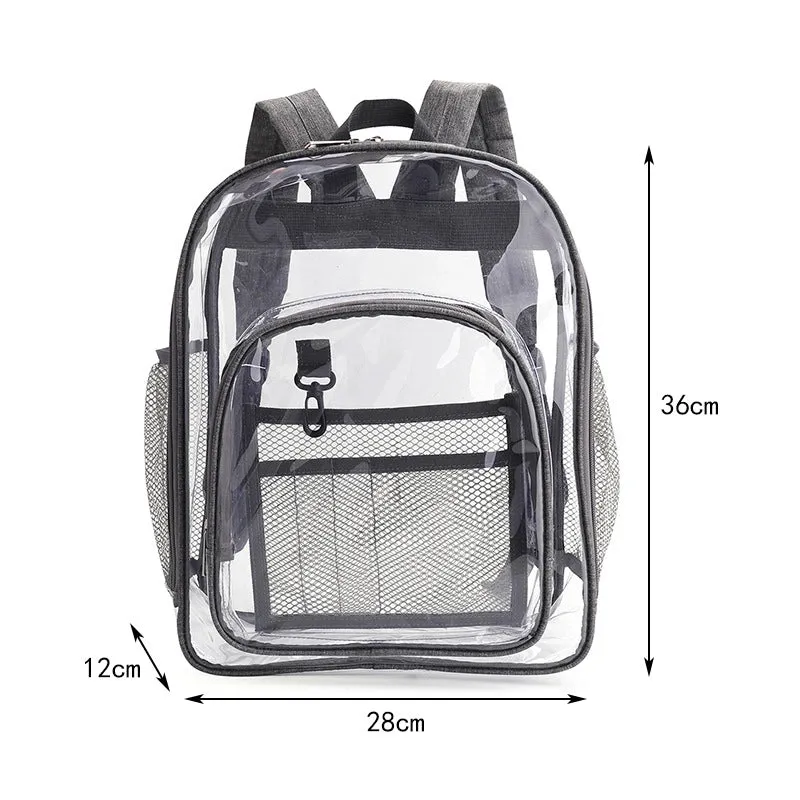 Pvc Solid Color Fashion Transparent Square Functional Backpack