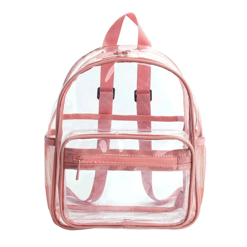 Pvc Solid Color Fashion Transparent Square Functional Backpack