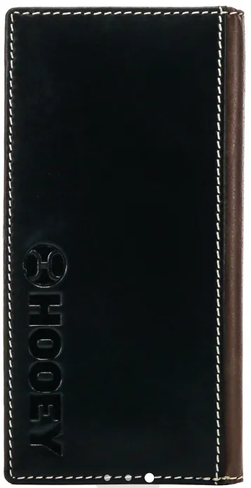 "Tonkawa" Ivory Aztec Inlay Rodeo Wallet Black Accent Overlay and Hooey Logo Rivot