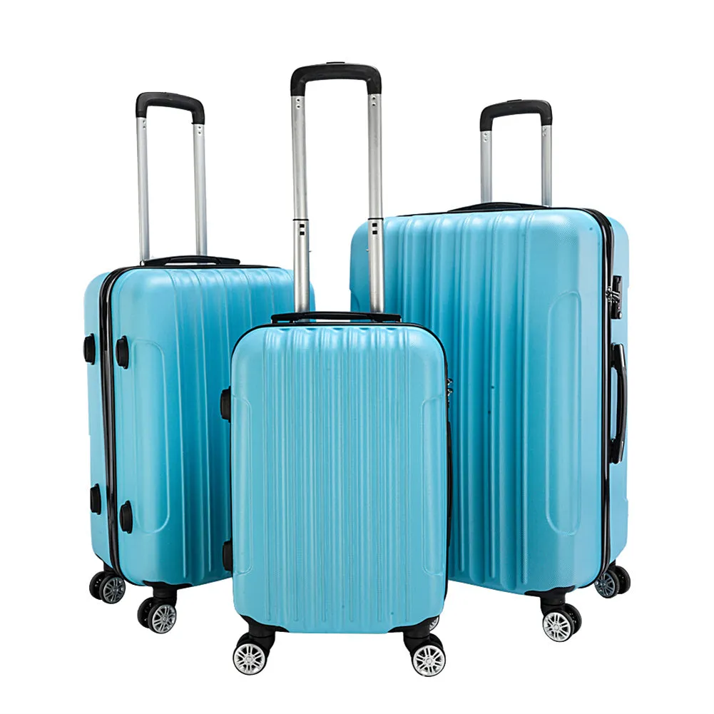 RONSHIN 3pcs 3-in-1 Large Capacity Traveling Storage Suitcase Blue