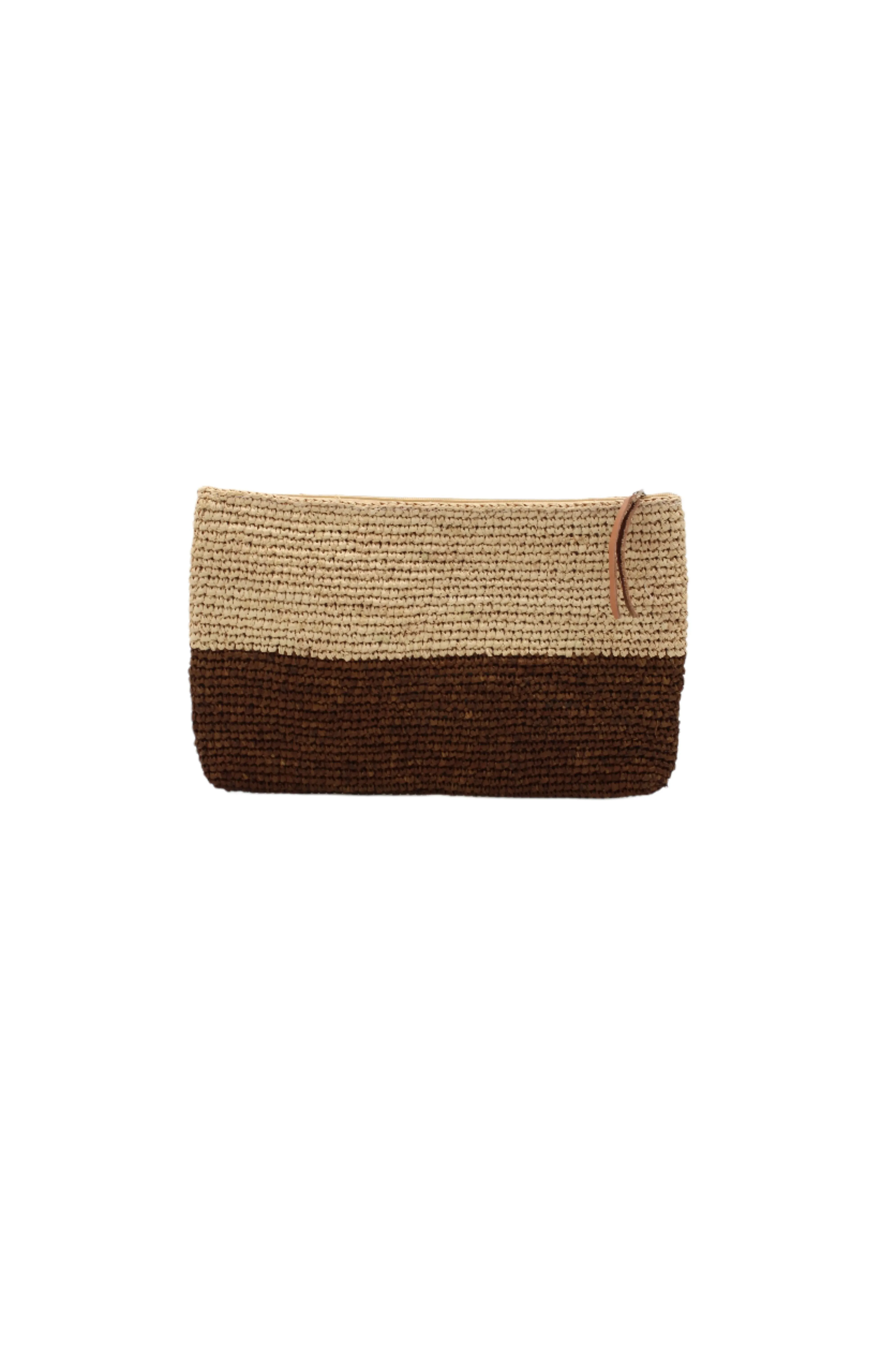 Stella Two Tone Crochet Straw Clutch