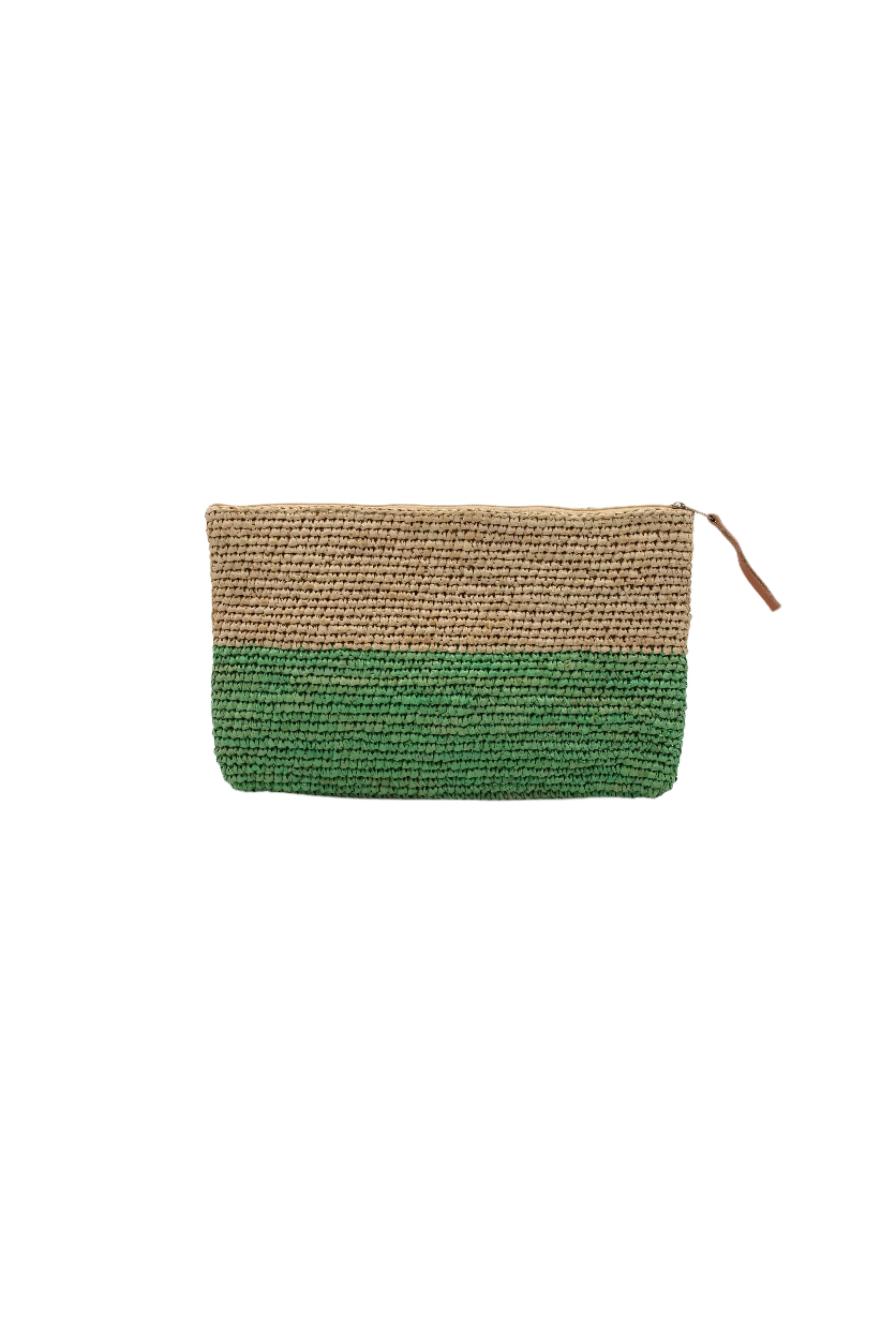 Stella Two Tone Crochet Straw Clutch