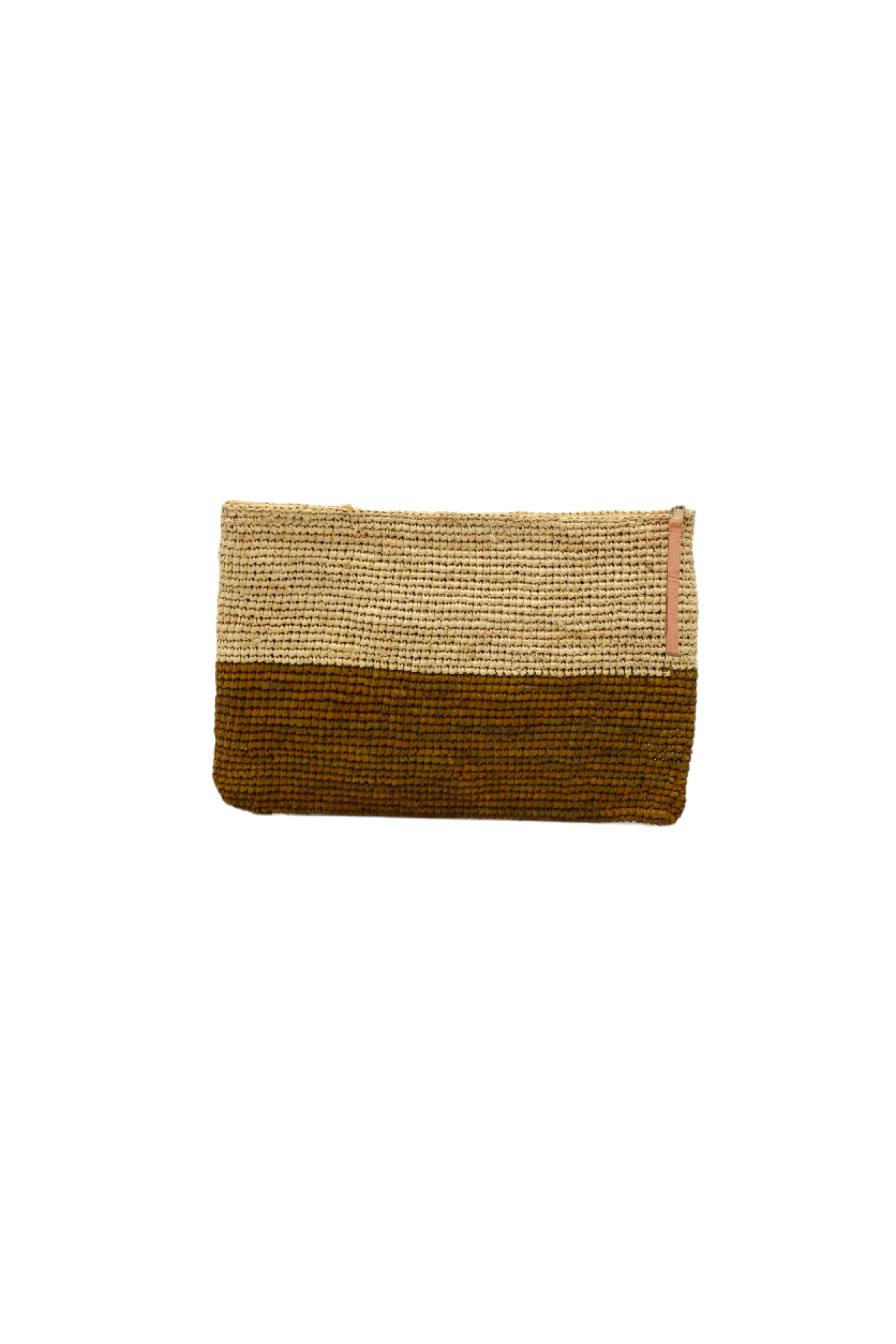 Stella Two Tone Crochet Straw Clutch