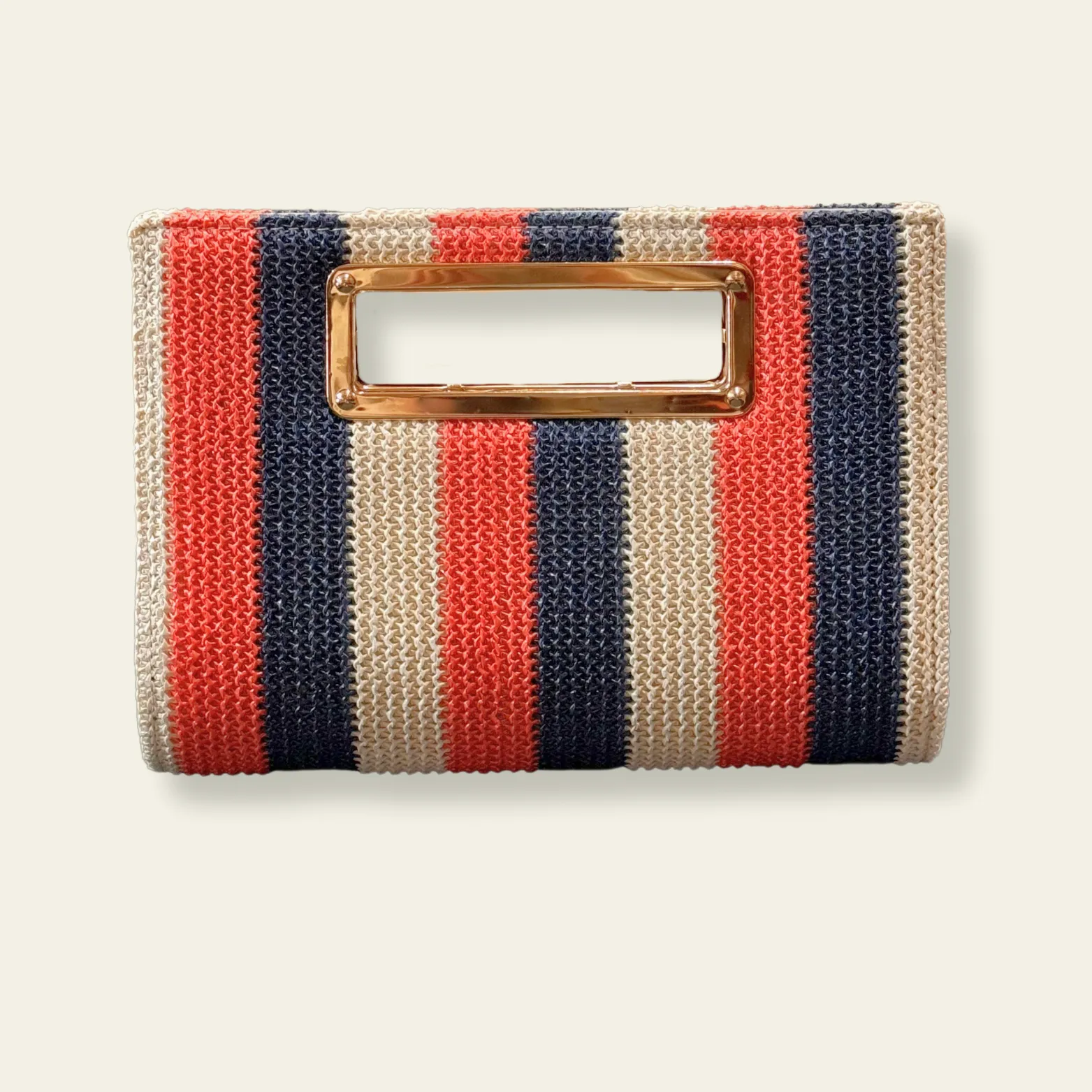 Textured Straw Clutch