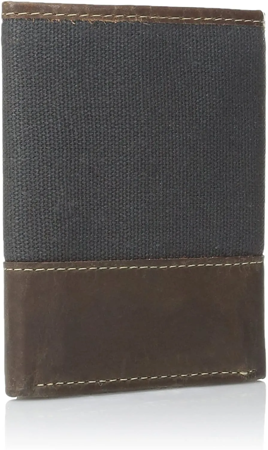 Timberland Men's Canvas & Leather Trifold Wallet