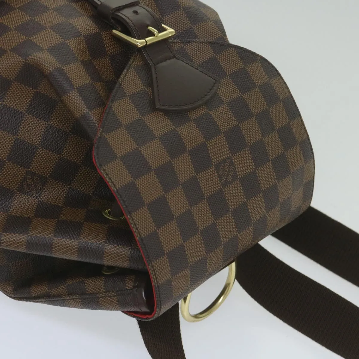 Trendy Inspired Louis Vuitton Damier Ebene Montsouris Gm Backpack N51139 Lv Auth Am5291a