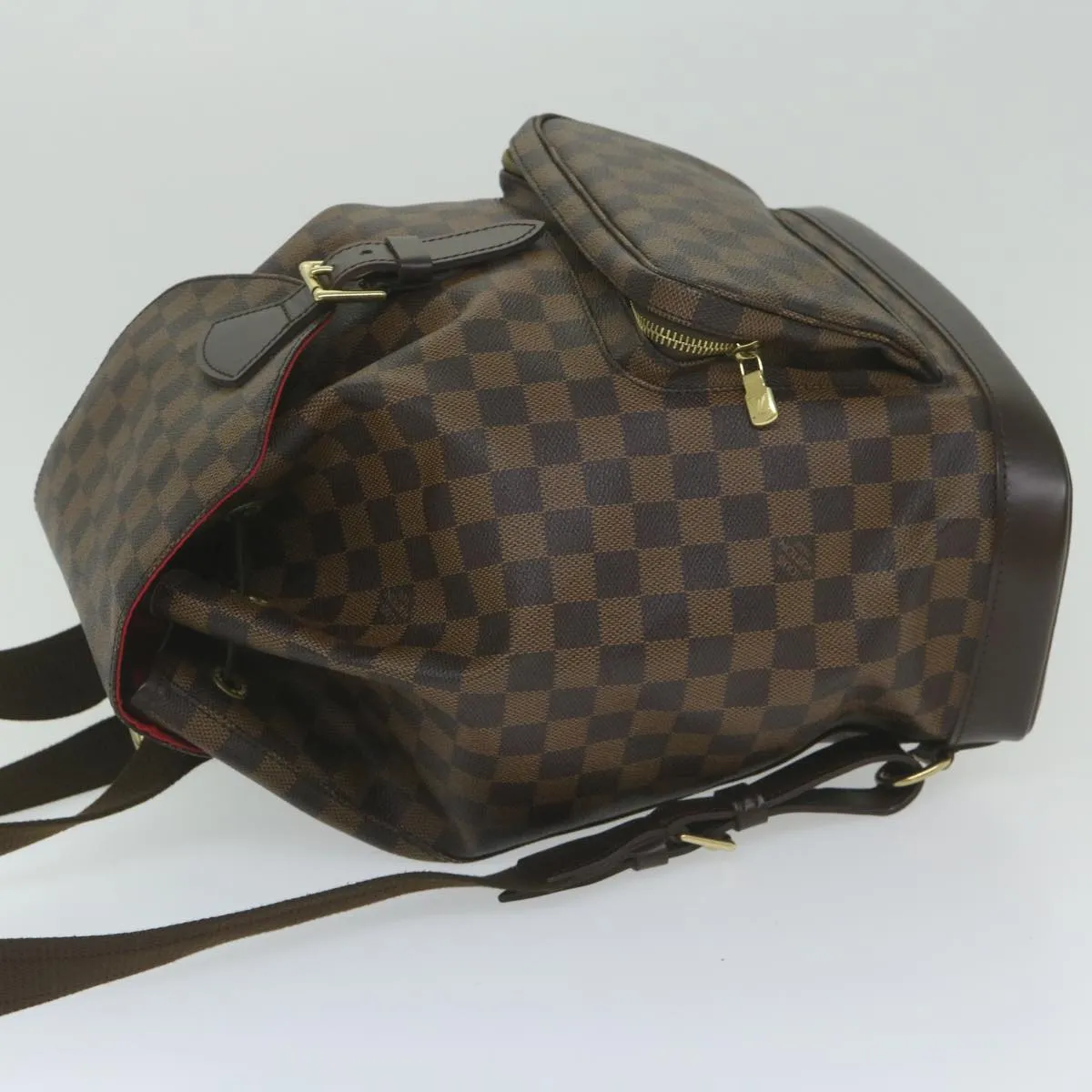 Trendy Inspired Louis Vuitton Damier Ebene Montsouris Gm Backpack N51139 Lv Auth Am5291a