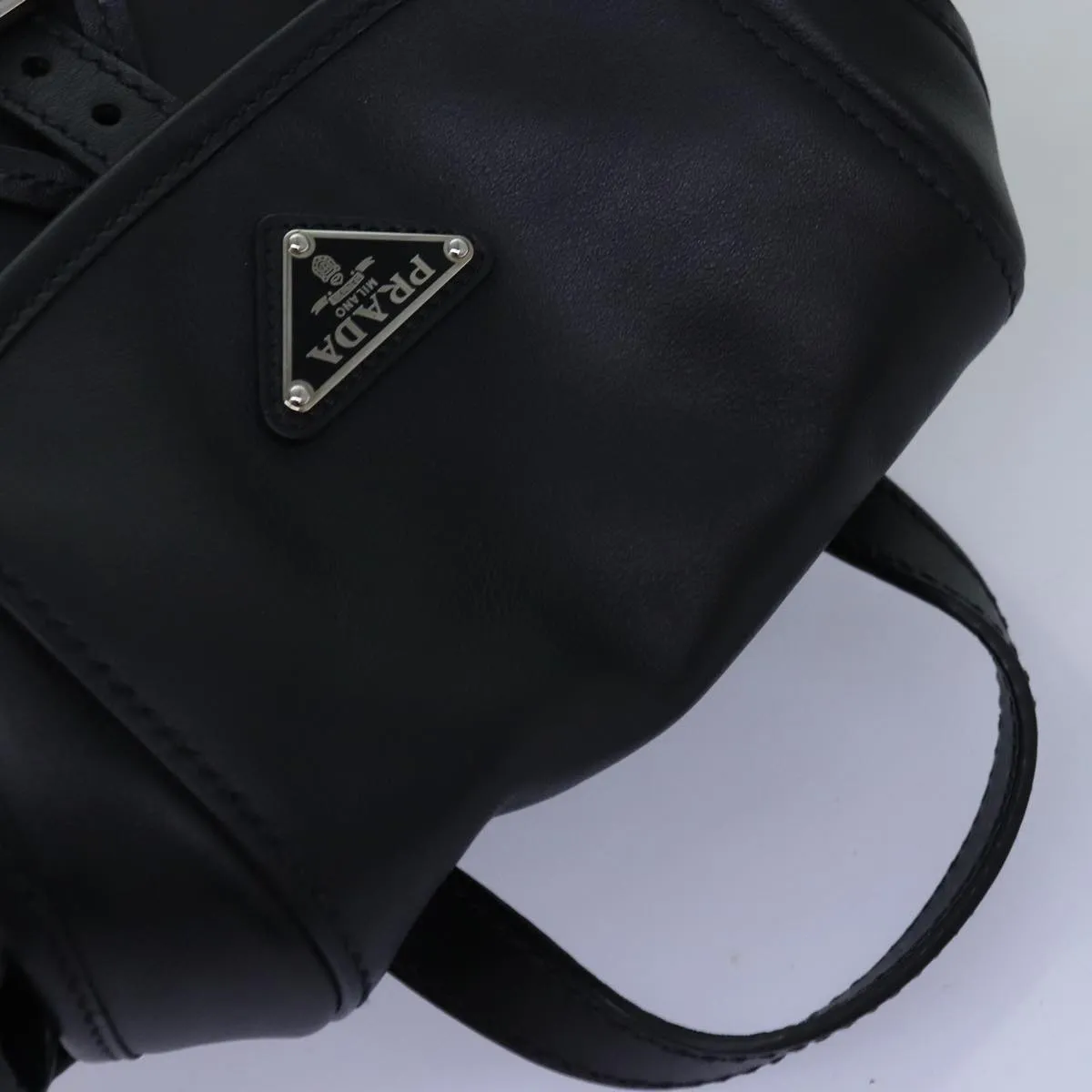 Trendy Inspired Prada Backpack Leather Black Auth 74278a