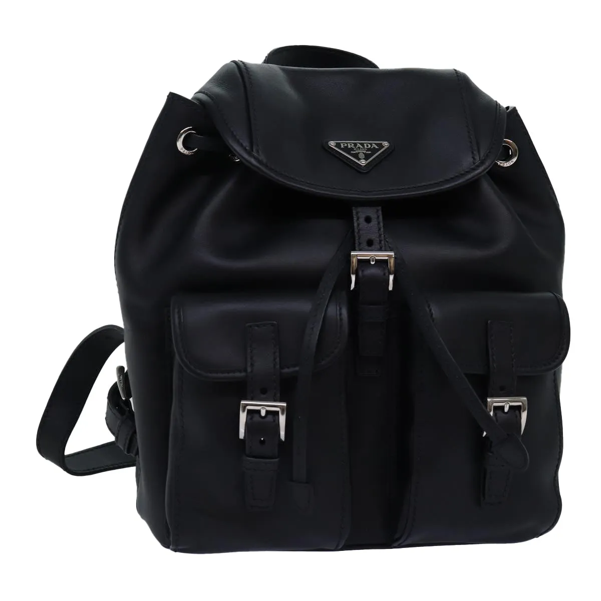 Trendy Inspired Prada Backpack Leather Black Auth 74278a