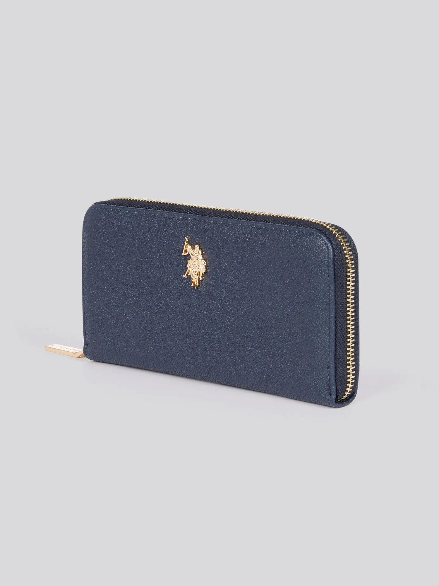 U.S. Polo Assn. Womens Large Zip Around Wallet in Navy