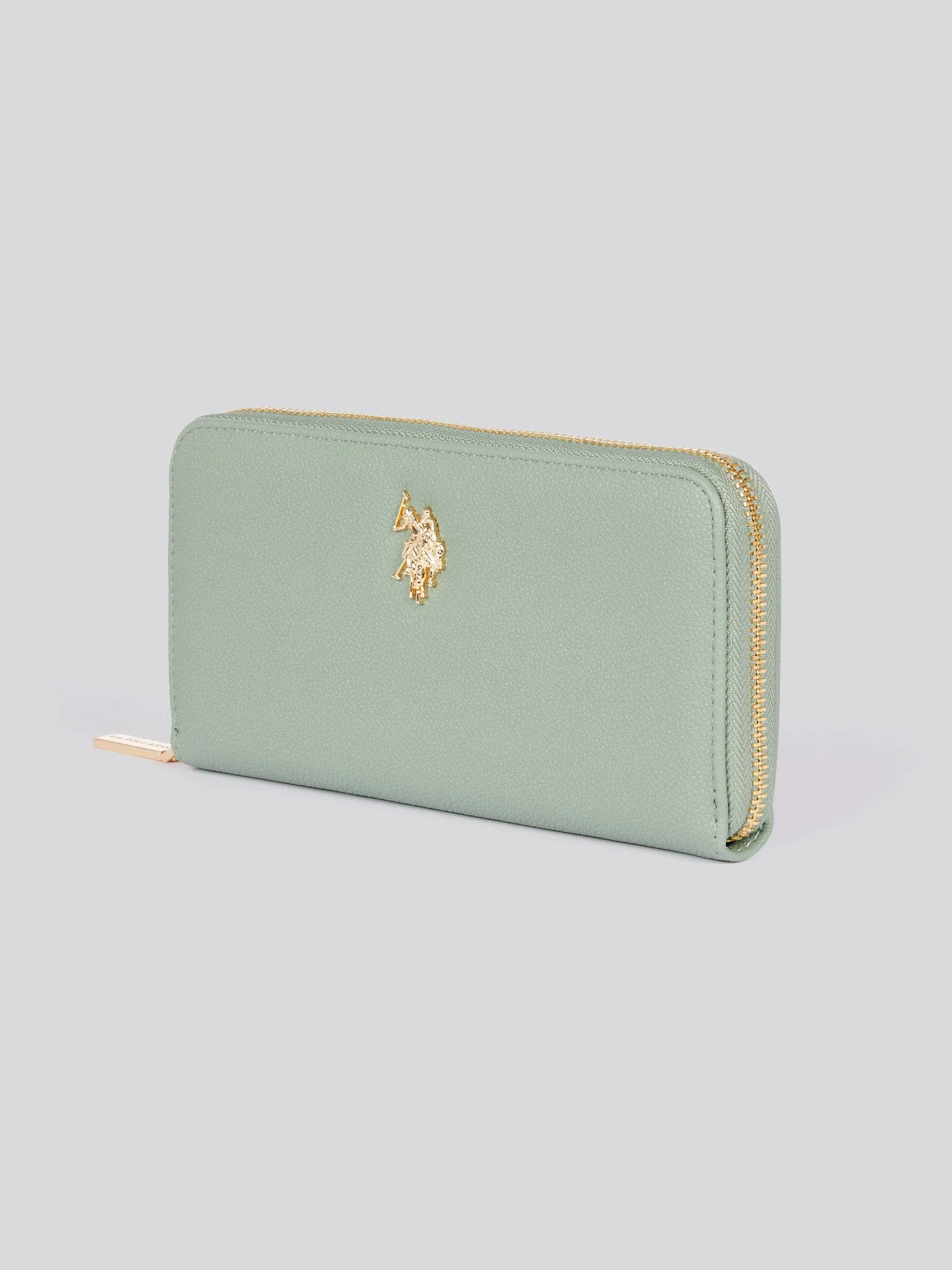 U.S. Polo Assn. Womens Large Zip Around Wallet in Sage