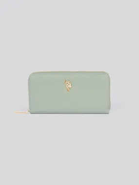 U.S. Polo Assn. Womens Large Zip Around Wallet in Sage