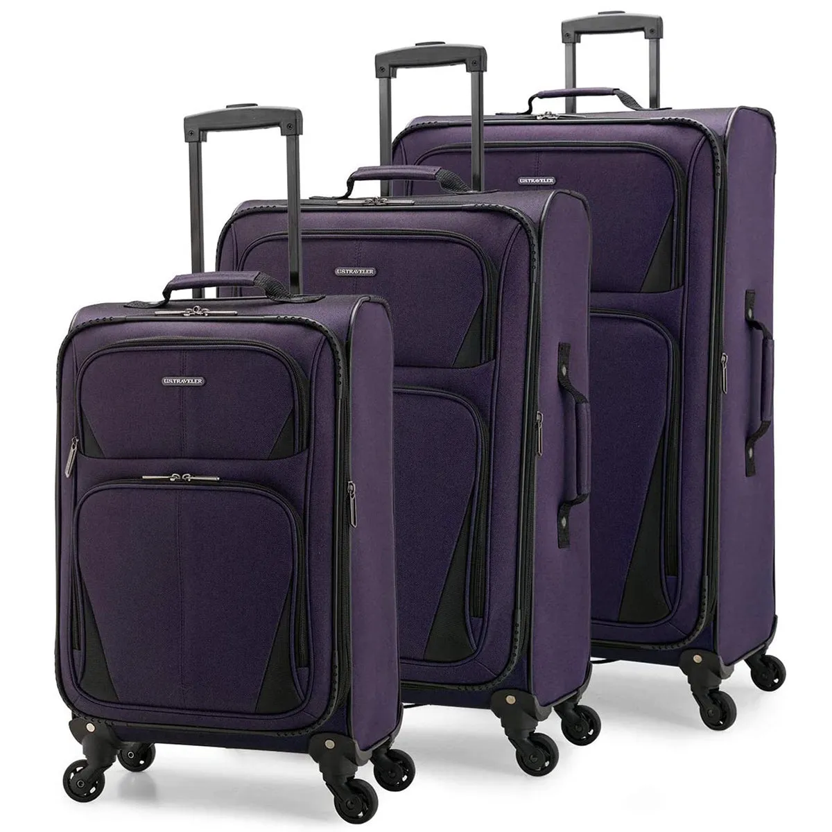 U.S. Traveler Aviron Bay Expandable Softside Luggage with Spinner Wheels, 3 Piece