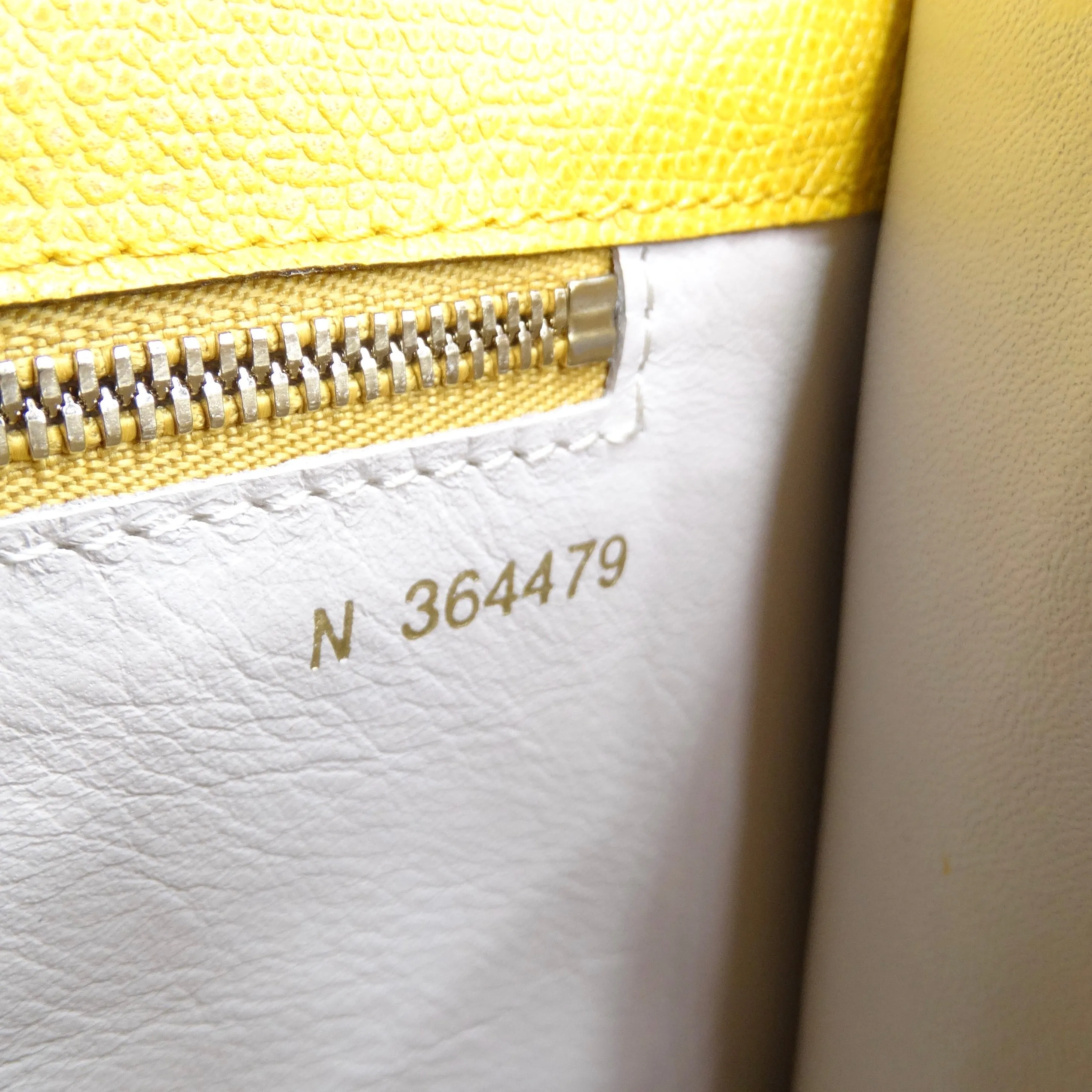 Valextra Yellow Leather Clutch